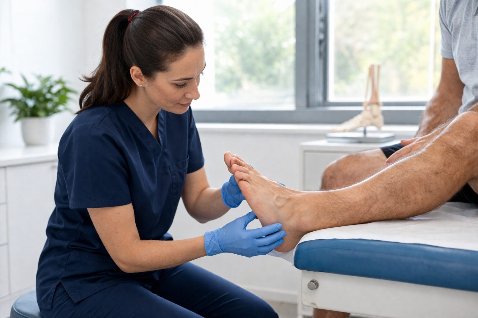 Diabetic foot care evaluation in a podiatry clinic