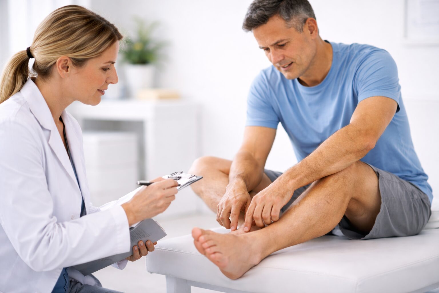 Evaluation for fungal toenails and athlete foot symptoms